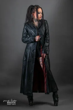 Long Manteau Gothique Cuir Femme