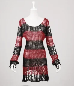 Haut Noir Et Rouge PUNK RAVE 'apocalypse 2022' -DISCOBOLE Soldes 083 900