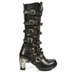 Bottes Cuir Noir NEW ROCK M.TR023-C1