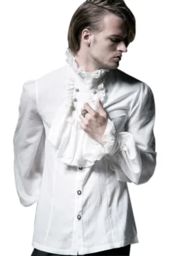 Chemise Gothique Blanche à Jabot PUNK RAVE