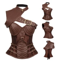 Corset Steampunk Cuir Vegan 'the Adventurer' -DISCOBOLE Soldes 20161026162153341 900