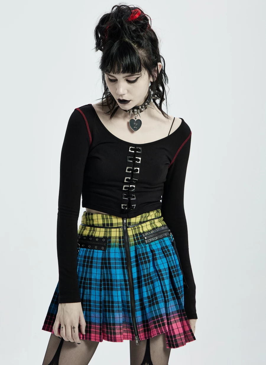 Mini Jupe Plissée PUNK RAVE 3 Mini Jupe Plissée PUNK RAVE