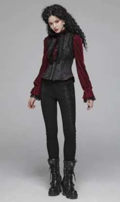 Pantalon Victorien PUNK RAVE 'lotus Noir' -DISCOBOLE Soldes 2608039064202503580502792 900