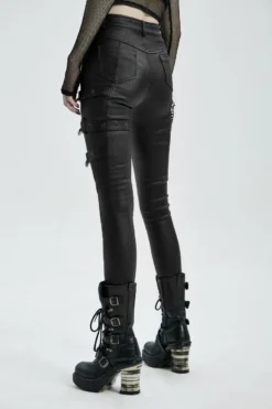 Pantalon Femme PUNK RAVE 'coeur Noir' -DISCOBOLE Soldes 2608039064202503580503004 900