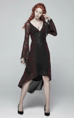 Robe Noire Et Rouge PUNK RAVE 'inkiria Blood' -DISCOBOLE Soldes 2608039064202503580505665 900