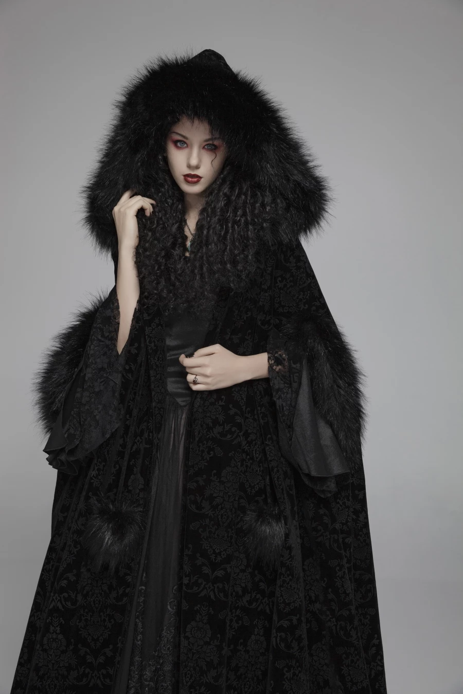 Longue Cape PUNK RAVE 'nébuleuse Noire' 6 Longue Cape PUNK RAVE 'nébuleuse Noire' – Image 4