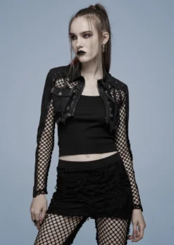Veste Crop Top PUNK RAVE 'Geindra' -DISCOBOLE Soldes 2608039064202503580514540 900