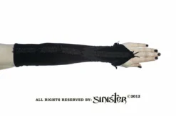 Mitaines Gothique SINISTER En Velours Noir