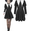 Robe Noire Et Blanche DARK IN LOVE 'bat' -DISCOBOLE Soldes 666x1000111 900