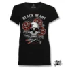 T-shirt Femme BLACK HEART 'lipstick Skull' -DISCOBOLE Soldes 9034 lip tich 900