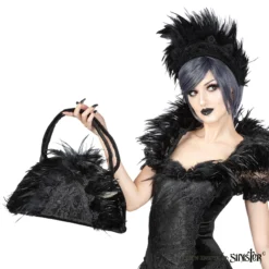 Sac à Main Gothique SINISTER 11 Sac à Main Gothique SINISTER -DISCOBOLE Soldes b0100 black medieval bag with feathers by sinister 04 900