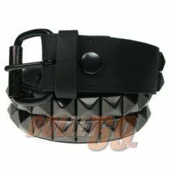 Ceinture Gothique Cuir Clous Pyramide Noirs