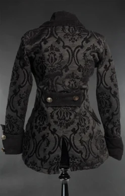Veste Victorienne Pirate Femme -DISCOBOLE Soldes black brocade female pirate jacket 3 900