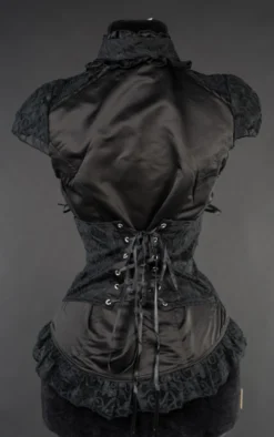 Chemisier Gothique Manches Courtes -DISCOBOLE Soldes black lace blouse 132 900