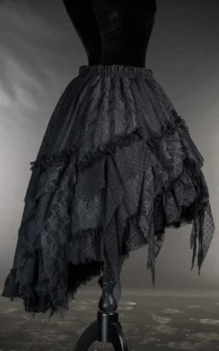 Jupe Gothique à Volants -DISCOBOLE Soldes black ruffle skirt 2 900