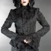 Chemisier Baroque Noir -DISCOBOLE Soldes brocade cravat blouse 10 900