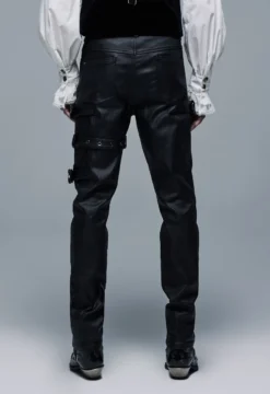 Pantalon Look Cuir PUNK RAVE 'darktas' -DISCOBOLE Soldes captureonecatalog0143 900