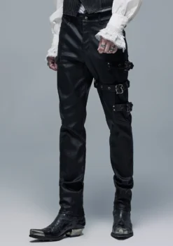 Pantalon Look Cuir PUNK RAVE 'darktas' -DISCOBOLE Soldes captureonecatalog0164 900