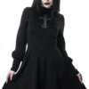 Robe Manches Longues KILLSTAR 'crossed Out' -DISCOBOLE Soldes crossedout dress b 2048x2048 900