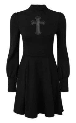 Robe Manches Longues KILLSTAR 'crossed Out' -DISCOBOLE Soldes crossedout dress 1024x1024 900