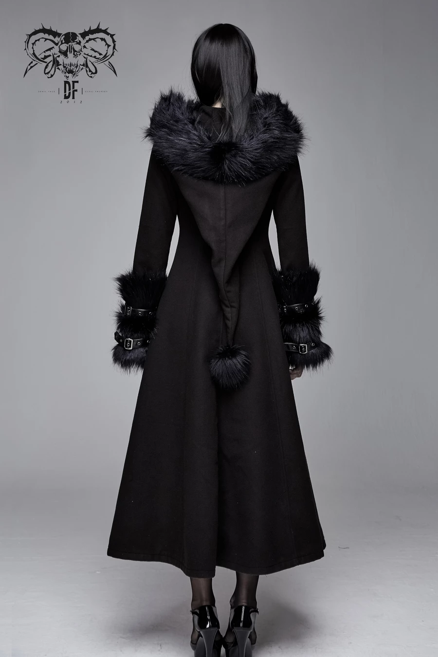 Long Manteau DEVIL FASHION 'black Sirena' 4 Long Manteau DEVIL FASHION 'black Sirena' â Image 2