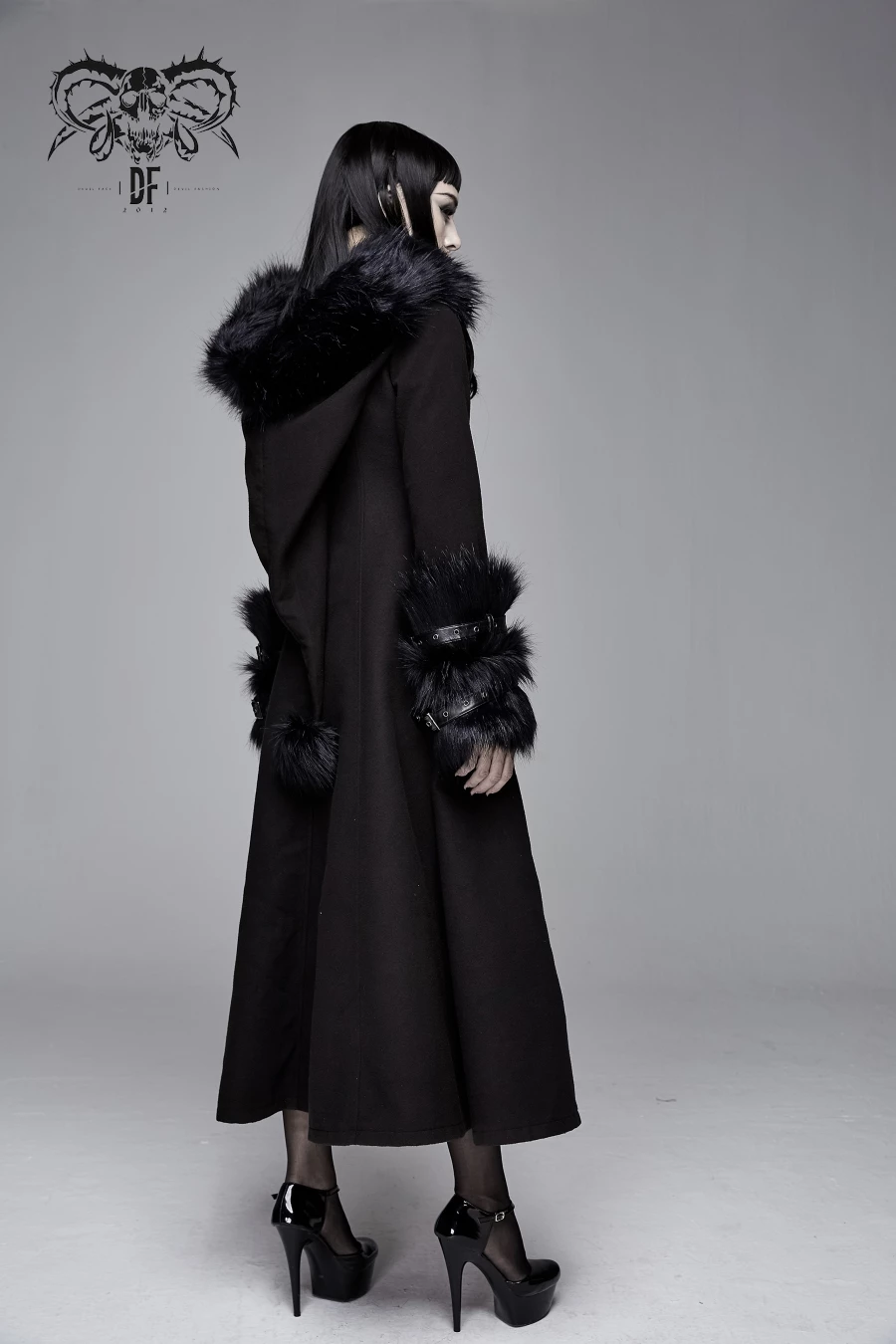 Long Manteau DEVIL FASHION 'black Sirena' 5 Long Manteau DEVIL FASHION 'black Sirena' â Image 3