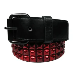 Ceinture Gothique Clous Pyramides Rouges