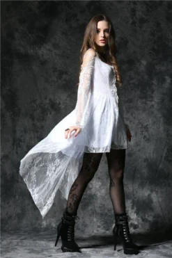 Robe Gothique Blanche DARK IN LOVE -DISCOBOLE Soldes dw053wh3