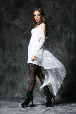Robe Gothique Blanche DARK IN LOVE -DISCOBOLE Soldes dw053wh9