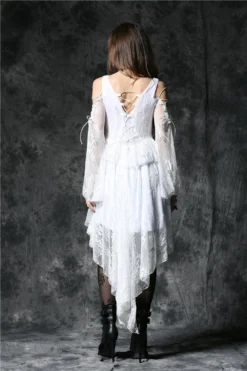 Robe Gothique Blanche DARK IN LOVE -DISCOBOLE Soldes dw053wh93
