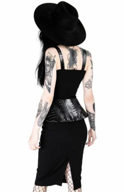 Bustier RESTYLE 'alligator Basquine' -DISCOBOLE Soldes eng pl black gothic corset alligator basquine top 2042 9 900
