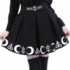 Jupe Plissée RESTYLE 'symbol Skirt' -DISCOBOLE Soldes eng pl black pleated short skirt with alchemy print moon symbols symbol skirt 1606 14 900