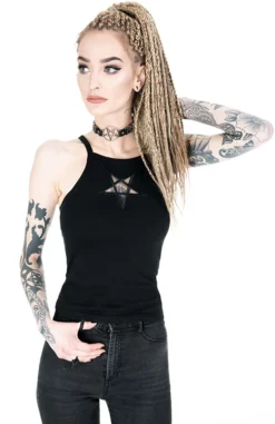 Top Noir RESTYLE 'pentagramme' 9 Top Noir RESTYLE 'pentagramme' -DISCOBOLE Soldes eng pl black womens top triple goddess 1874 3 900