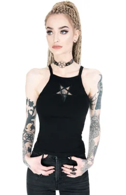 Top Noir RESTYLE 'pentagramme' 8 Top Noir RESTYLE 'pentagramme' -DISCOBOLE Soldes eng pl black womens top triple goddess 1874 7 900