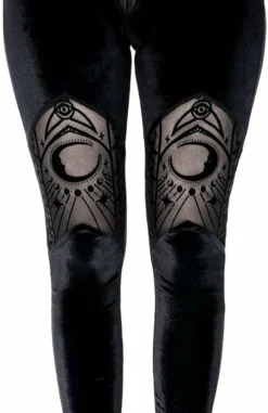 Leggings Velours RESTYLE 'moon' -DISCOBOLE Soldes eng pl velvet mesh leggings cathedral crescent moons 2178 2 900