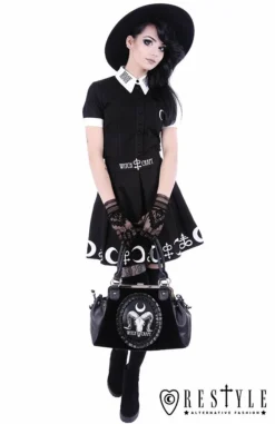 Chemisier Occulte Manches Courtes RESTYLE -DISCOBOLE Soldes eng pl white collar with embroidery gothic blouse moon child shirt 1605 8 900