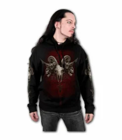Sweat Capuche SPIRAL 'Faces Of Goth' -DISCOBOLE Soldes faces of goth sweat shirt gothique noir a capuche2 900
