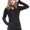 Veste Zippée Gothique VIXXSIN -DISCOBOLE Soldes fawn hood black vixxsin 10 900