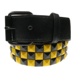 Ceinture Cloutée Noire Et Jaune