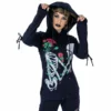 Veste Zippée VIXXSIN 'Garden Skull' -DISCOBOLE Soldes garden skull hood black vixxsin 11 900
