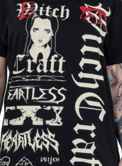T-shirt Mercredi Addams 'Bitch Craft' -DISCOBOLE Soldes heartless b craft t unisex black heartless 3 900