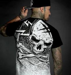 T-shirt Raglan HYRAW 'blazon' -DISCOBOLE Soldes hyraw tee shirt raglan homme blazon white 3 900