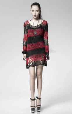 Haut Noir Et Rouge PUNK RAVE 'apocalypse 2022' -DISCOBOLE Soldes img 4489 900