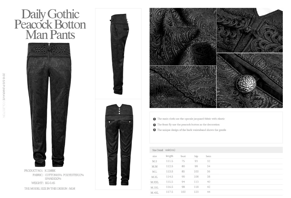 Pantalon Gothique Victorien Homme PUNK RAVE 6 Pantalon Gothique Victorien Homme PUNK RAVE – Image 4