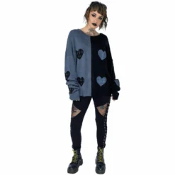 Pull Femme Oversize VIXXSIN 'Lexia Jumper' -DISCOBOLE Soldes lexia jumper black grey heartless 6 900