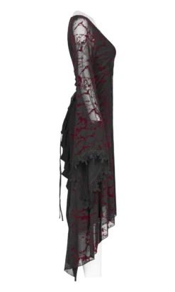 Robe Noire Et Rouge PUNK RAVE 'inkiria Blood' -DISCOBOLE Soldes mg 1782 900