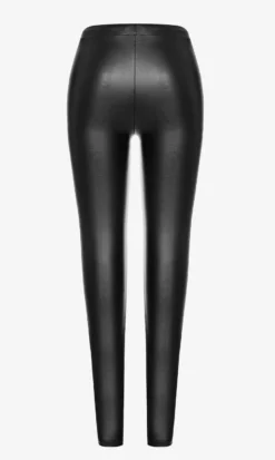 Leggings PUNK RAVE Look Cuir 'nuit Noire' -DISCOBOLE Soldes mg 8394 900