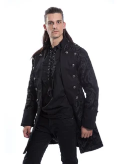 Manteau POIZEN INDUSTRIES 'monarch' -DISCOBOLE Soldes monarch coat mens black brocade poizen industries 365 900