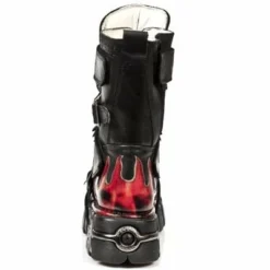 Bottes Cuir Noir Et Rouge New Rock M.149-C1 -DISCOBOLE Soldes new rock m 149 c1 5 zoom