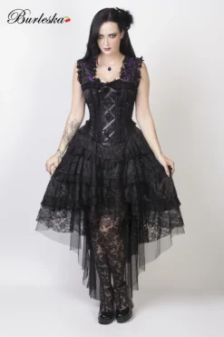 Robe Gothique BURLESKA 'ophelie Pourpre'